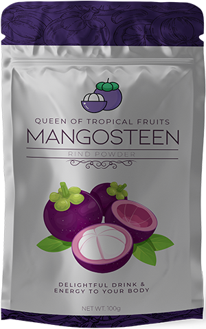 Blue cover of mangosteen herbal tea product, the greatest substitute for green tea. herbal tea . best tea for weight loss.